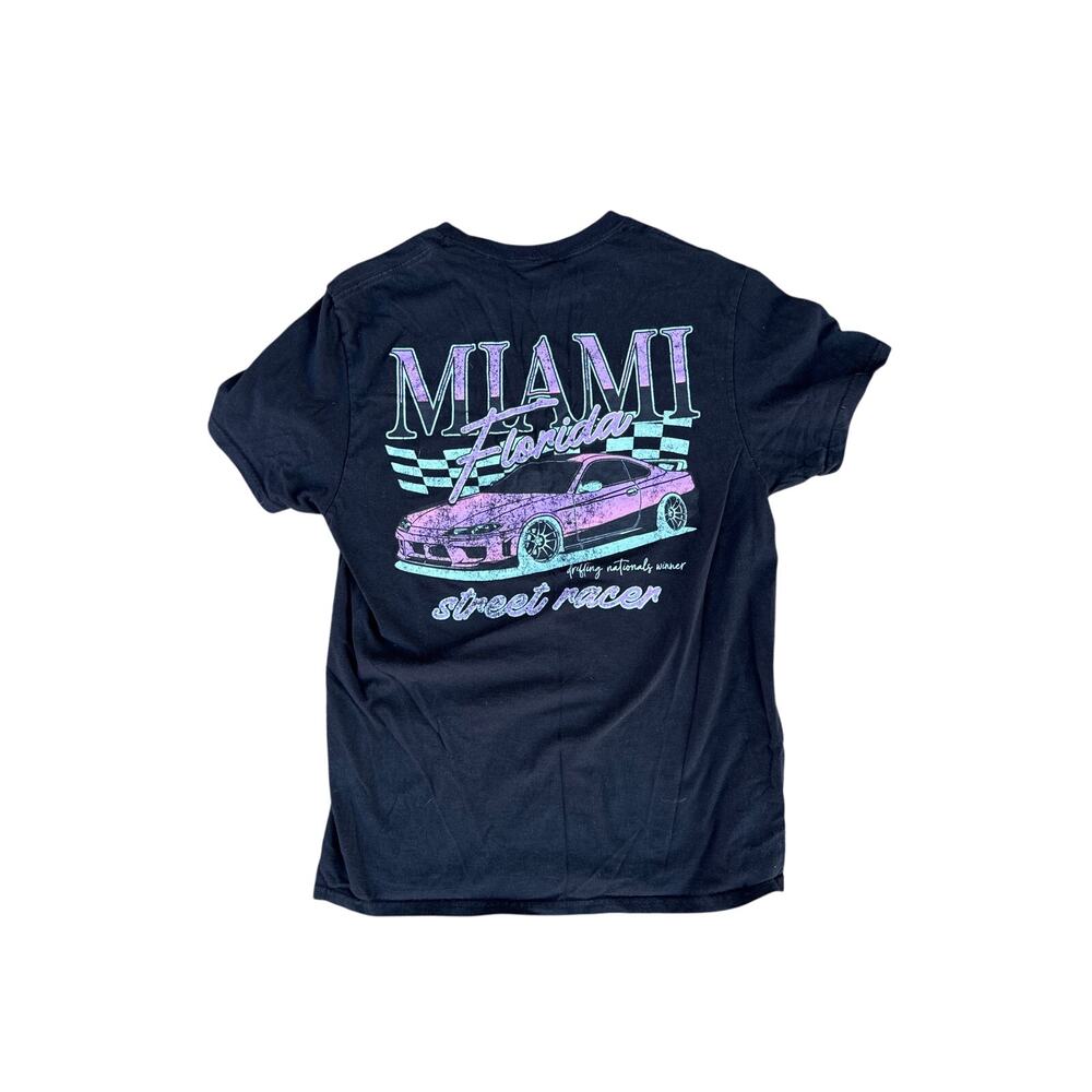 Bowery Supply Co Miami Graphic T Shirt Men’s Medium Black Retro Car Tee